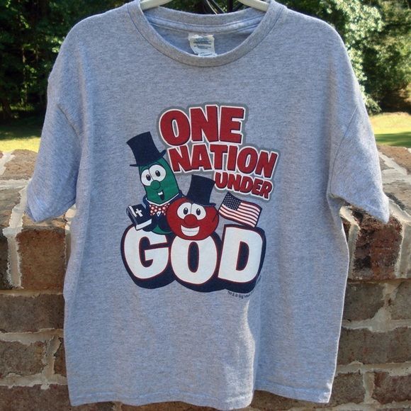 Delta Pro Weight Veggie Tales One Nation Under God Shirt