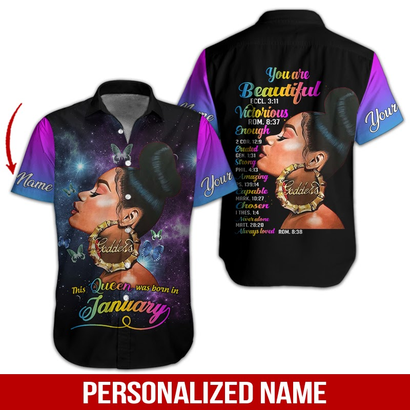 January Girl Custom Name Hawaii Shirt For Men Women Ha1824