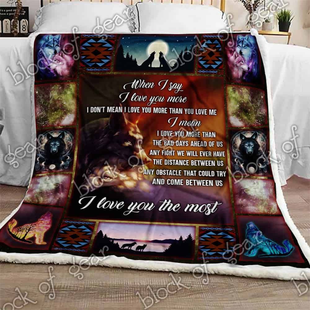 When I Say I Love You More Sofa Throw Blanket