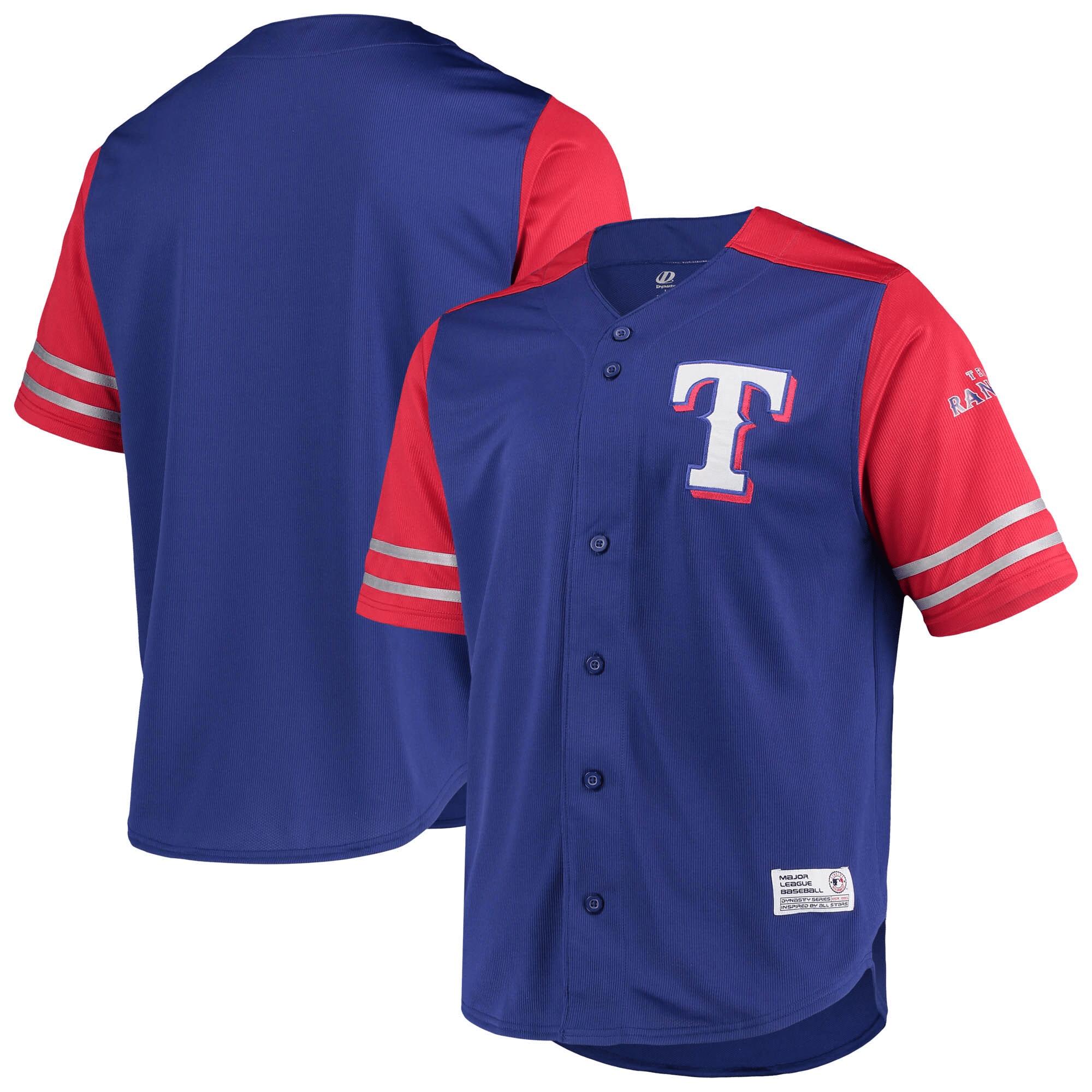 Texas Rangers Stitches Button-Up Jersey – Royal/Red Jersey