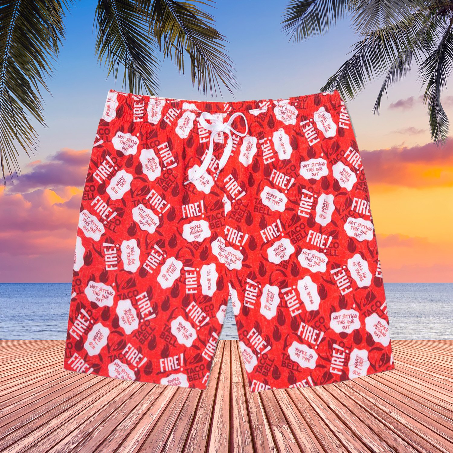 Taco Bell Swim Trunks Fire So My Type Hawaii Shorts Gift Ideas Ha11757