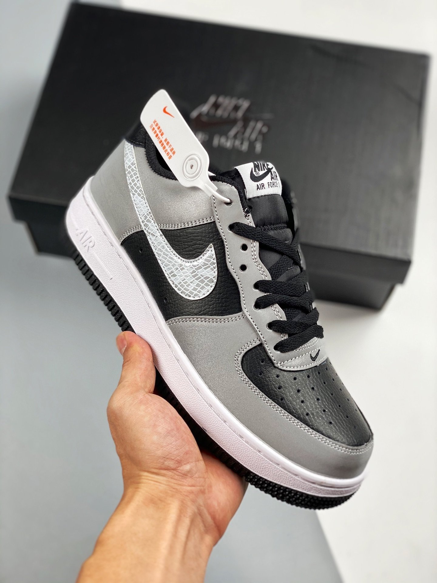 Nike Air Force 1 B ‘3M Snake’ BlackSilver-White 5340638