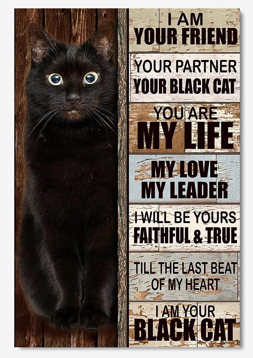 Black Cat Are My Life My Leader My Love Black Cat Wall Art For Home Decor Gift For Cat Lovers Poster