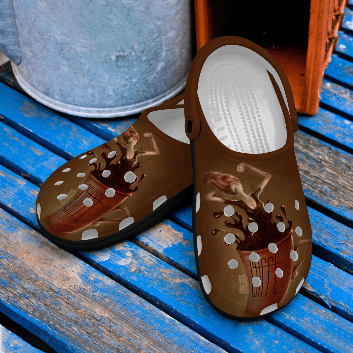 Coffee Personalized Clog, Custom Name, Text, Color, Number Fashion Style For Women, Men, Kid, Print 3D Girl Coffee