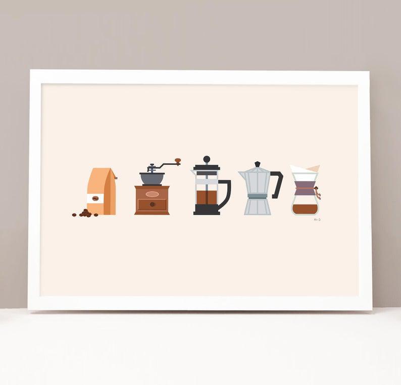 Poster Canvas Modern Coffee Art – Coffee Poster – Coffee Decor – Coffee Print – College Student Gift, Coffee Poster Wall Decor, Poster Gift Decor Home Decor Wall Art Visual Art