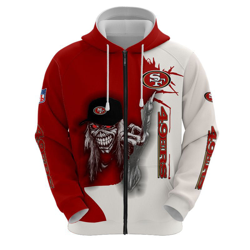 Iron Maiden San Francisco 49Ers Zip Up Hoodies Pullover Hoodies