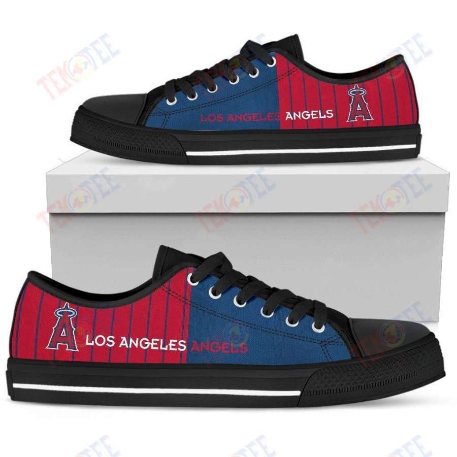 Mens Womens Los Angeles Angels Simple Design Vertical Stripes Low Top Shoes Custom Print Footwear Convers Sneakers TMT149