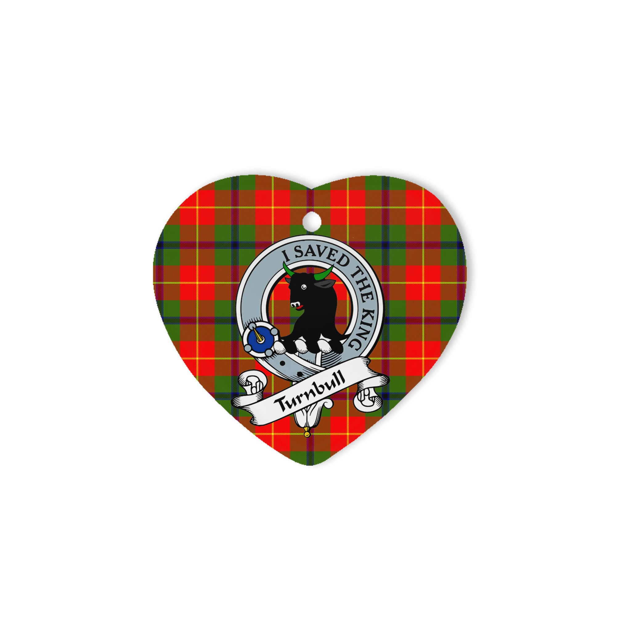 Turnbull Scottish Clan Badge Plaid Ornament Gift. Christmas Tree Ornament Turnbull Clan Tartan Ornament Great Christmas Ornaments Gift Heart Ornament