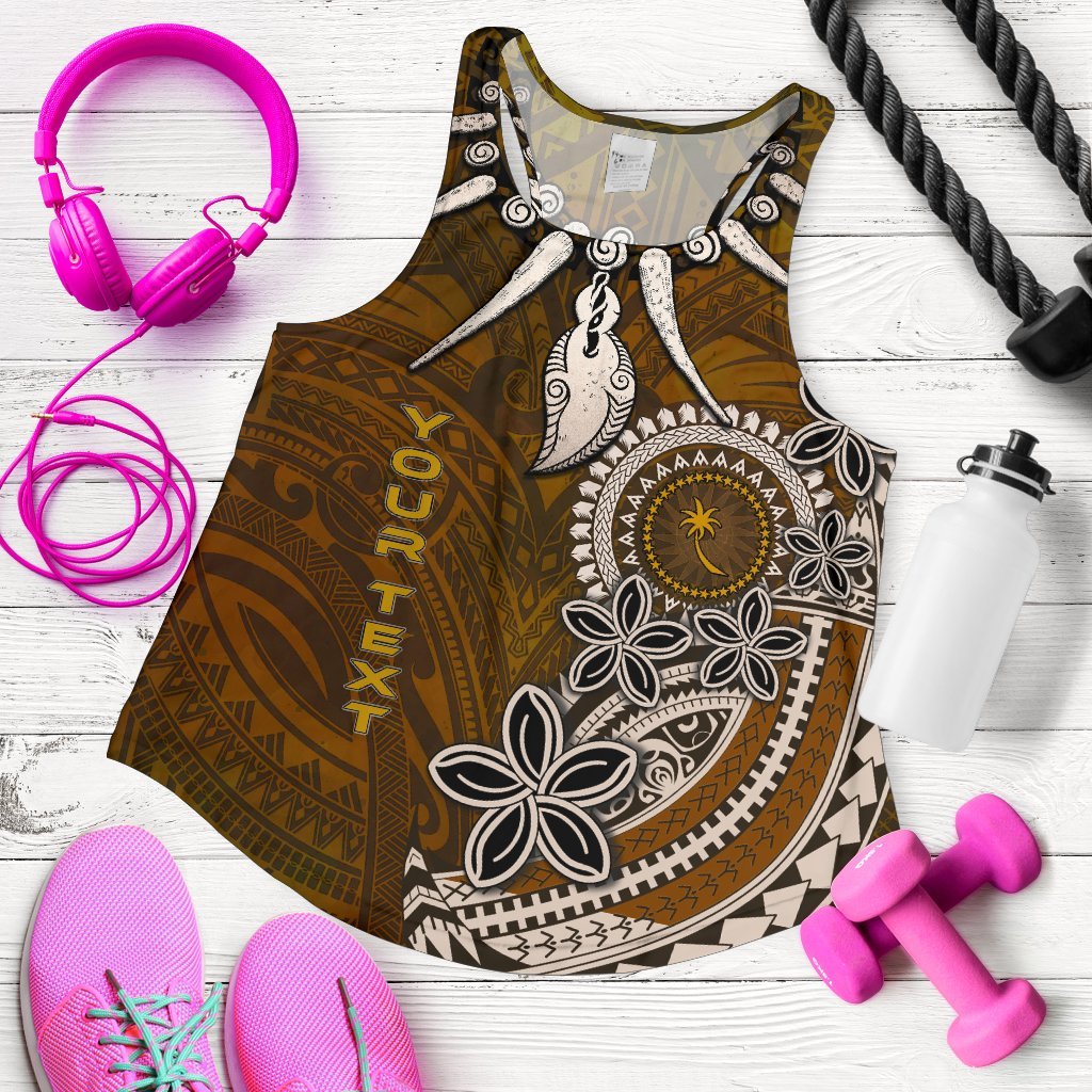 Chuuk Custom Personalised Women’s Racerback Tank – Polynesian Boar Tusk – BN39