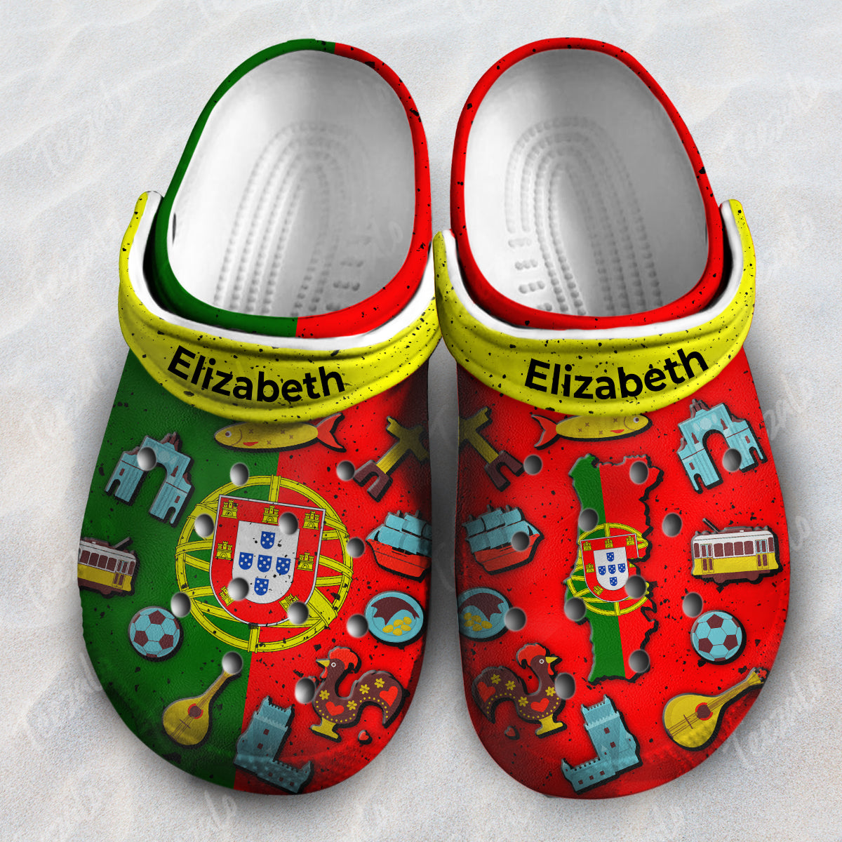 Portugal Flag Symbol Personalized  Clogs Shoes