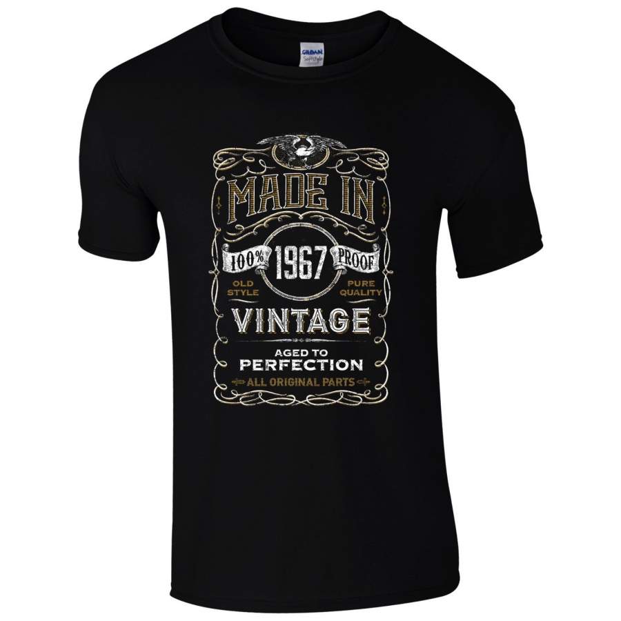 Made In 1967 T-Shirt Born 50Th Year Birthday Age Present Vintage Funny Mens Gift