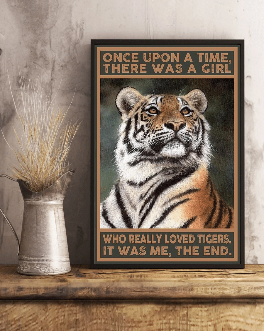 Tiger Loves Poster Canvas – Once Upon A Time There Was A Girl Vintage Home Decor Wall Art Evg81632