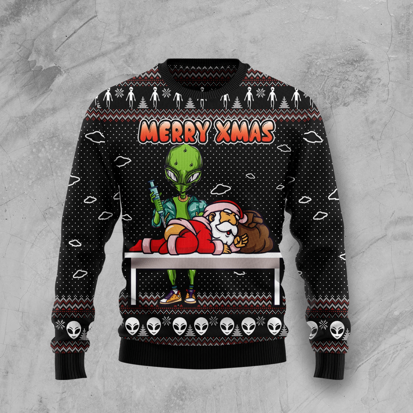 Alien Merry Xmas Christmas Ugly Sweater