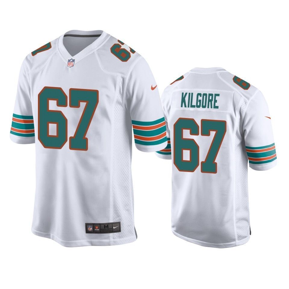 Dolphins Daniel Kilgore White 2019 Alternate Game Mens Jersey