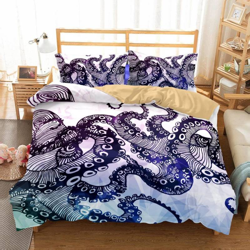 3D Animal Octopus Bedding Sets Duvet Cover Set Bedroom Christmas Bedding Set