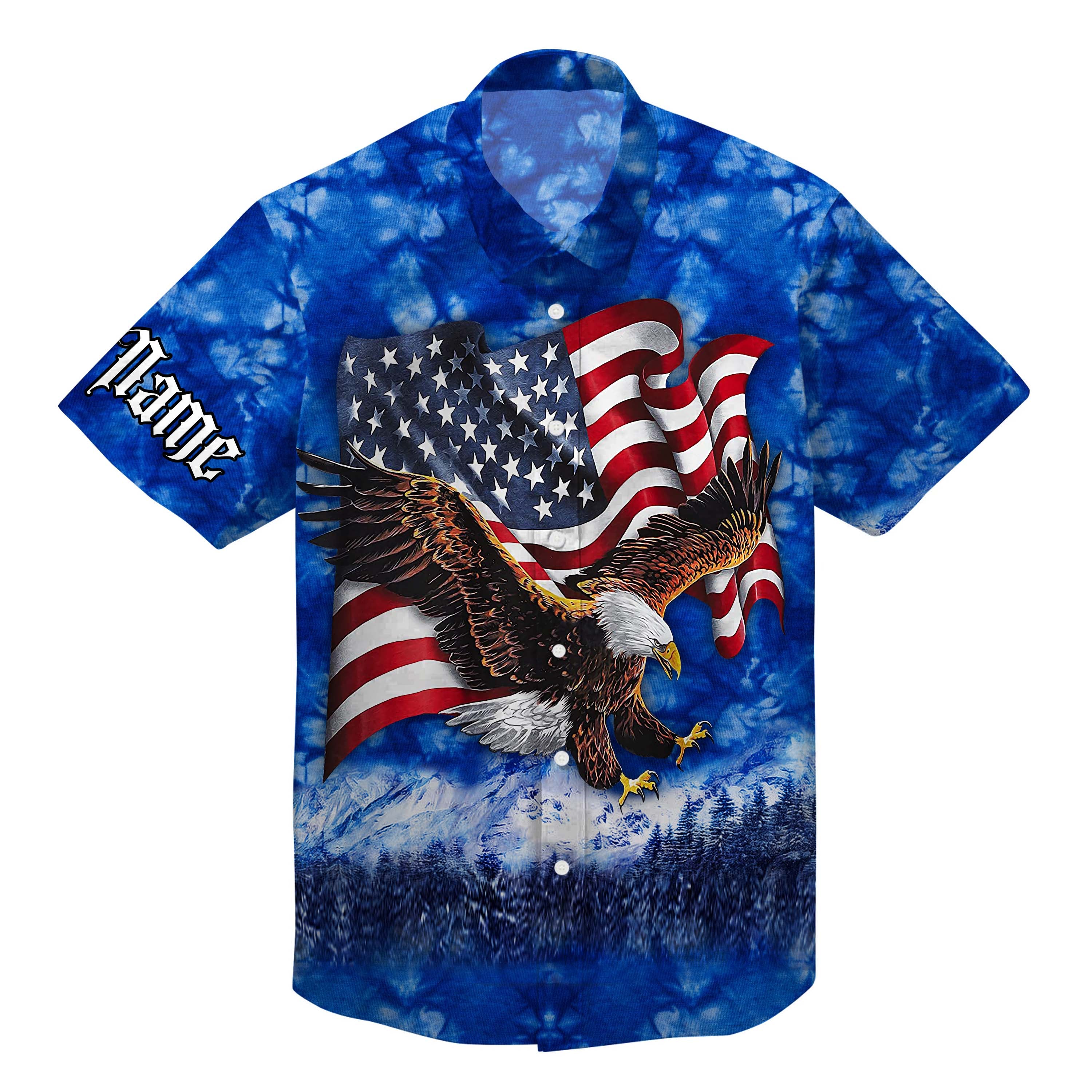 Eagle American Flag Mens Hawaii Shirt Of July Patriotic Clothing Ha71621