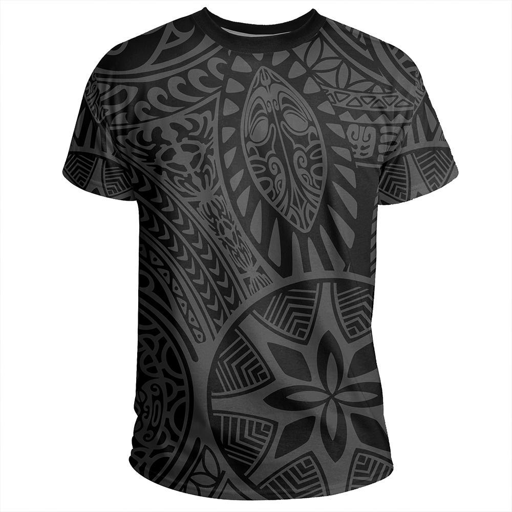 Polynesian Hawaiian Style Tribal Tattoo Gray T-Shirt - AH - JR ...