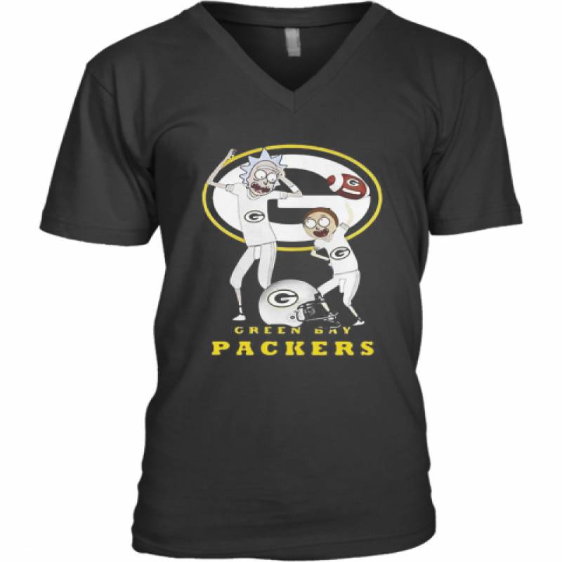 Rick And Morty Green Bay Packers Football Players V-Neck T-Shirt