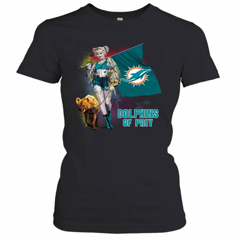 Harley Quinn flag Miami Dolphins Of Prey Women’s T-Shirt