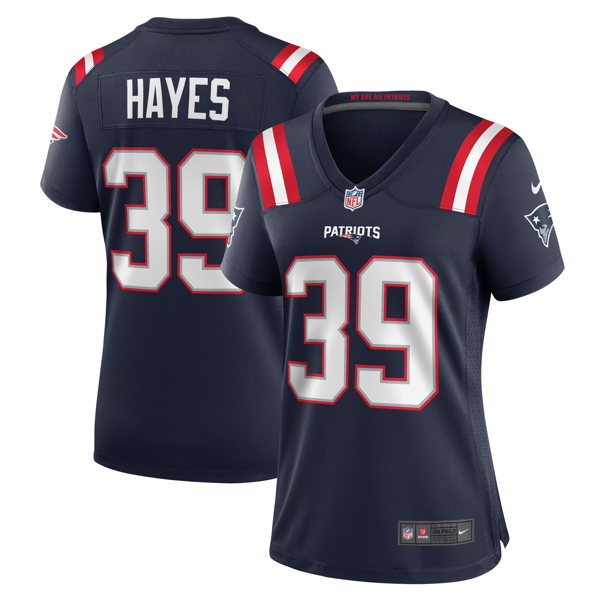 Tae Hayes New England Patriots Women's Home Game Player Jersey – Navy