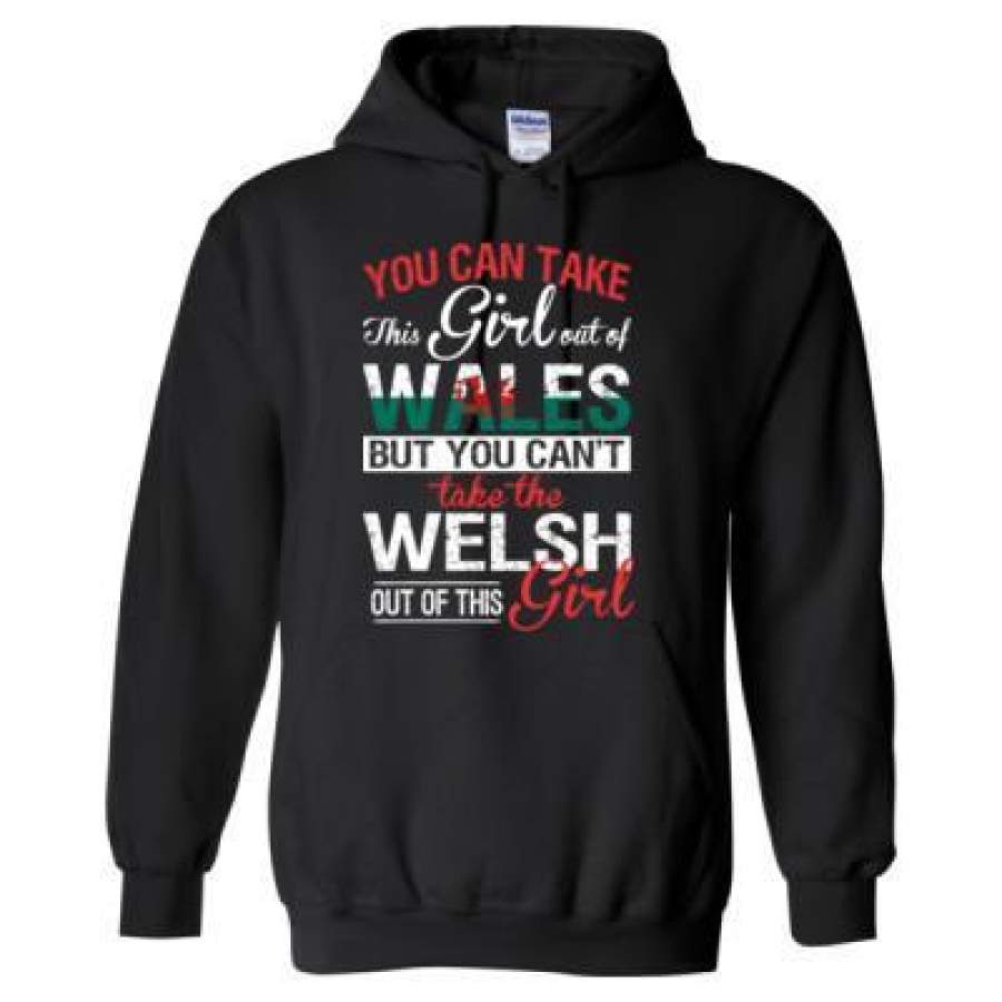 AGR You Can Take The Girl Out Of Wales But You Cannot Take The Welsh Out Of This Girl – Heavy Blend™ Hooded Sweatshirt