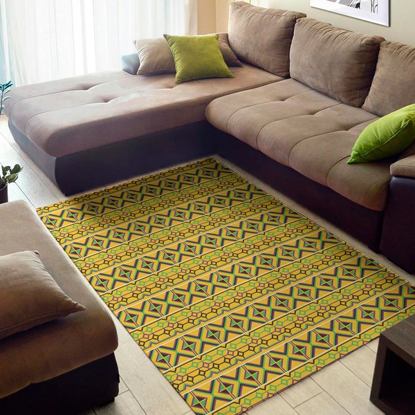 Asante Kente Pattern Print Area Rug