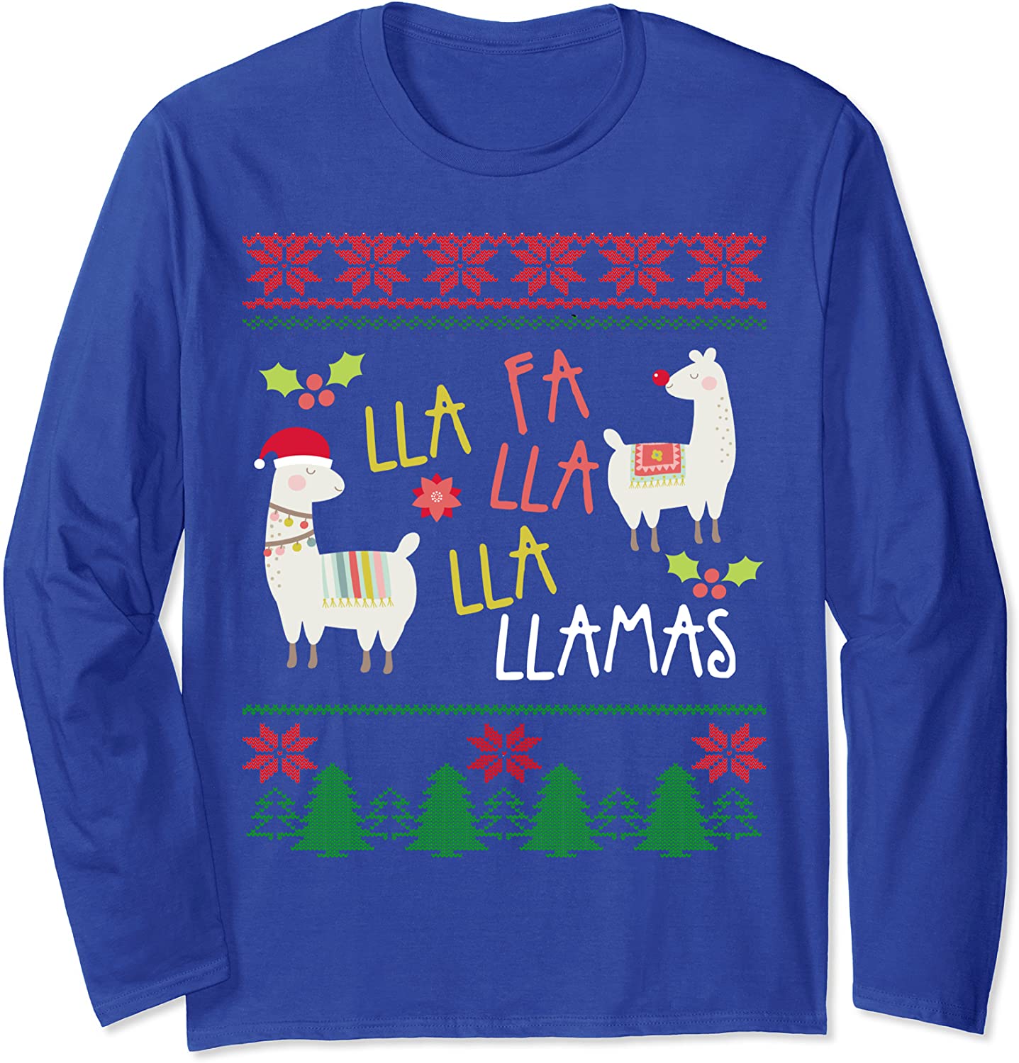 Ugly Christmas Sweater T Shirts|Llama Ugly Christmas Sweater Funny Holiday T Shirt