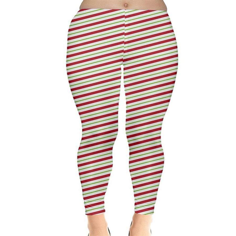 Candy Cane Stripes Christmas Leggings