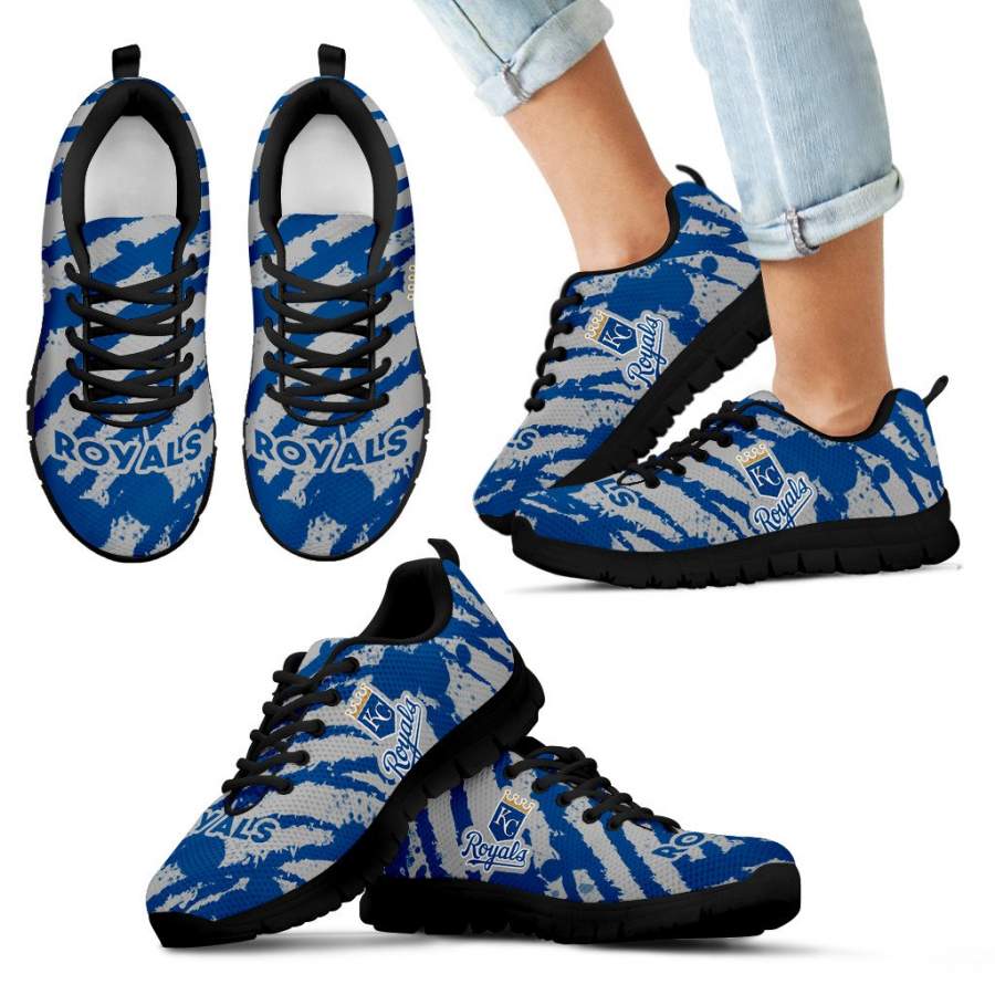 Stripes Pattern Print Kansas City Royals Sneakers