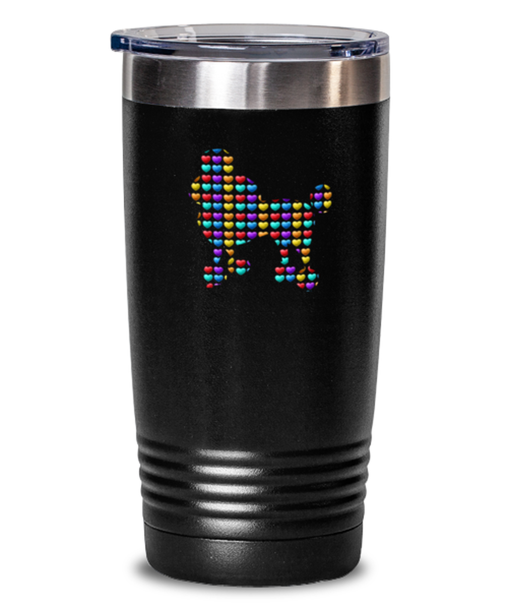 20 Oz Tumbler Stainless Steel Insulated  Funny Poodle Dog Hearts