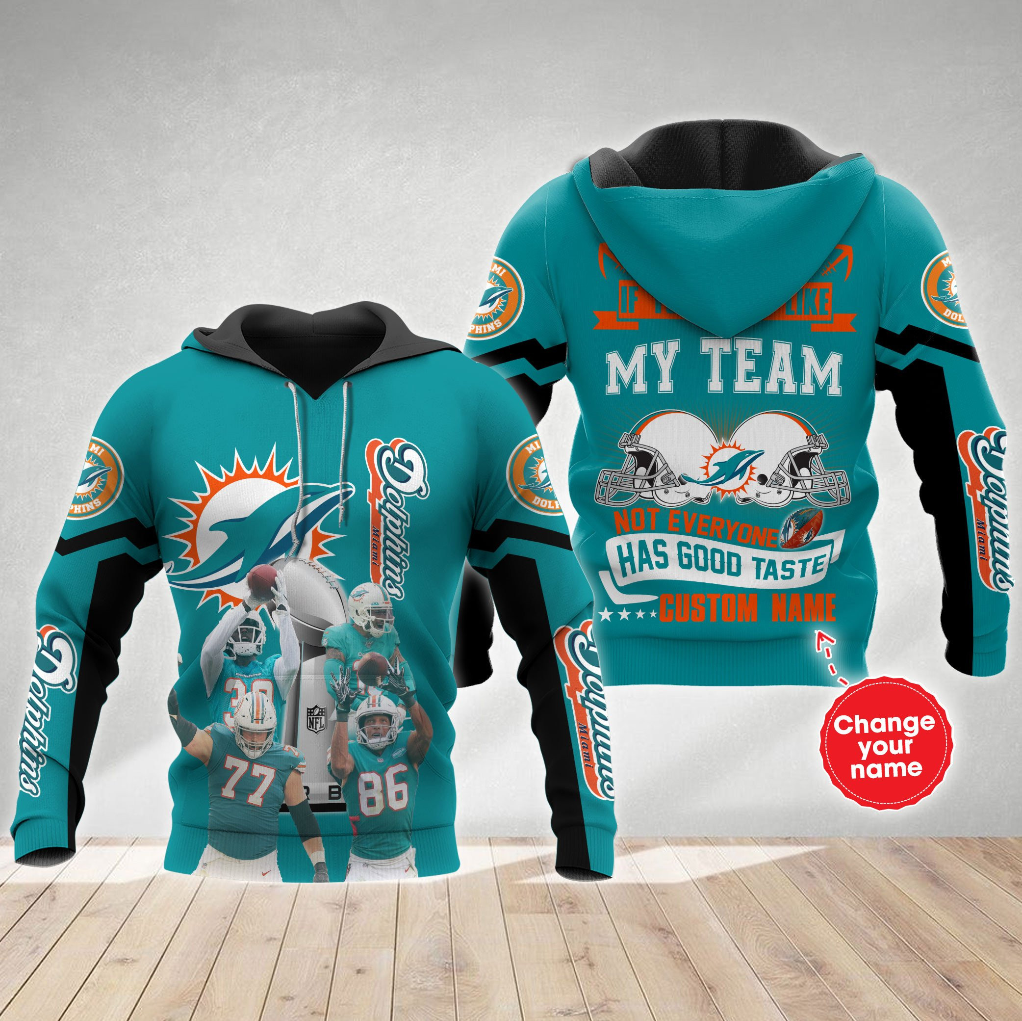 Miami Dolphins Personalized All Over Printed 617