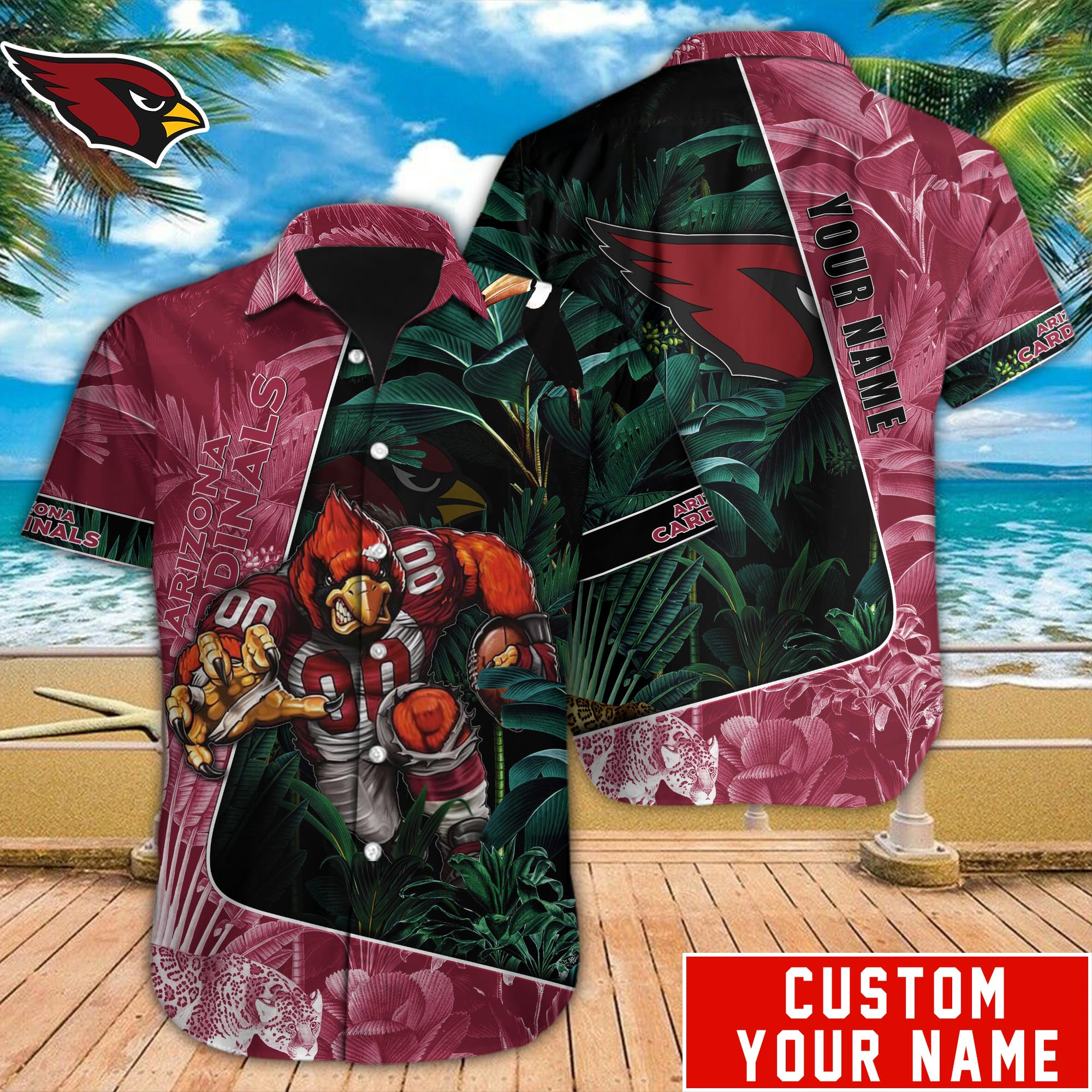 Arizona Cardinals Nfl-Hawaiian Shirt Custom M-40881