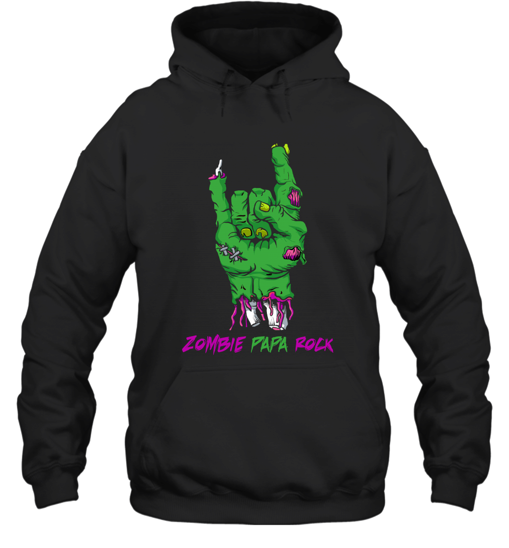 Zombie Papa Rock Halloween Hoodie Sweatshirt Family Tee