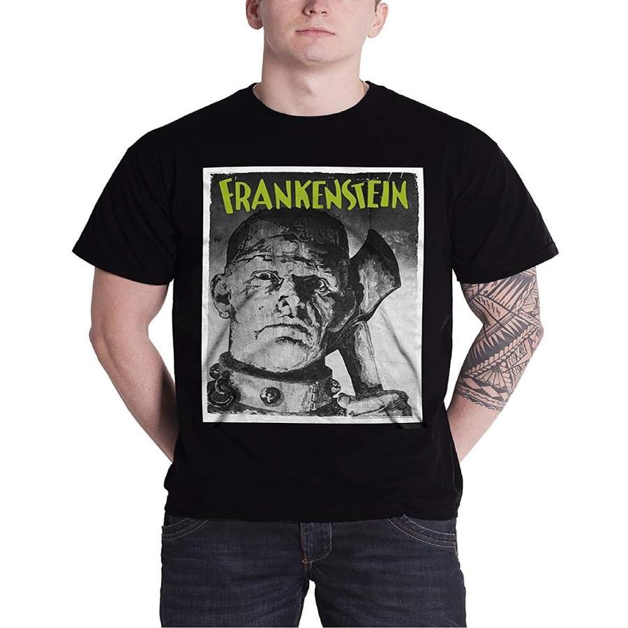 Summer Fashion T-shirt Frankenstein T Shirt Studiocanal Vintage Movie Poster Official Mens Black Cotton Short Sleeve Men’s Funny T-Shirt