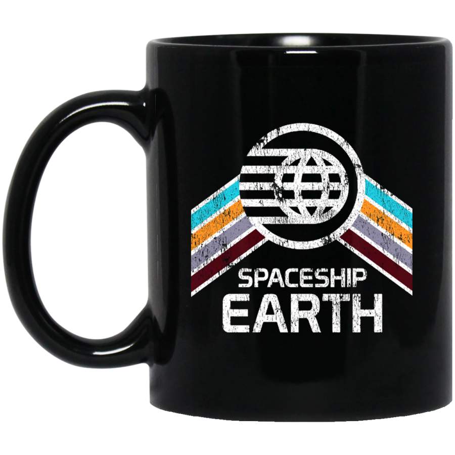 Vintage Spaceship Earth with Distressed Logo 11 oz Mug