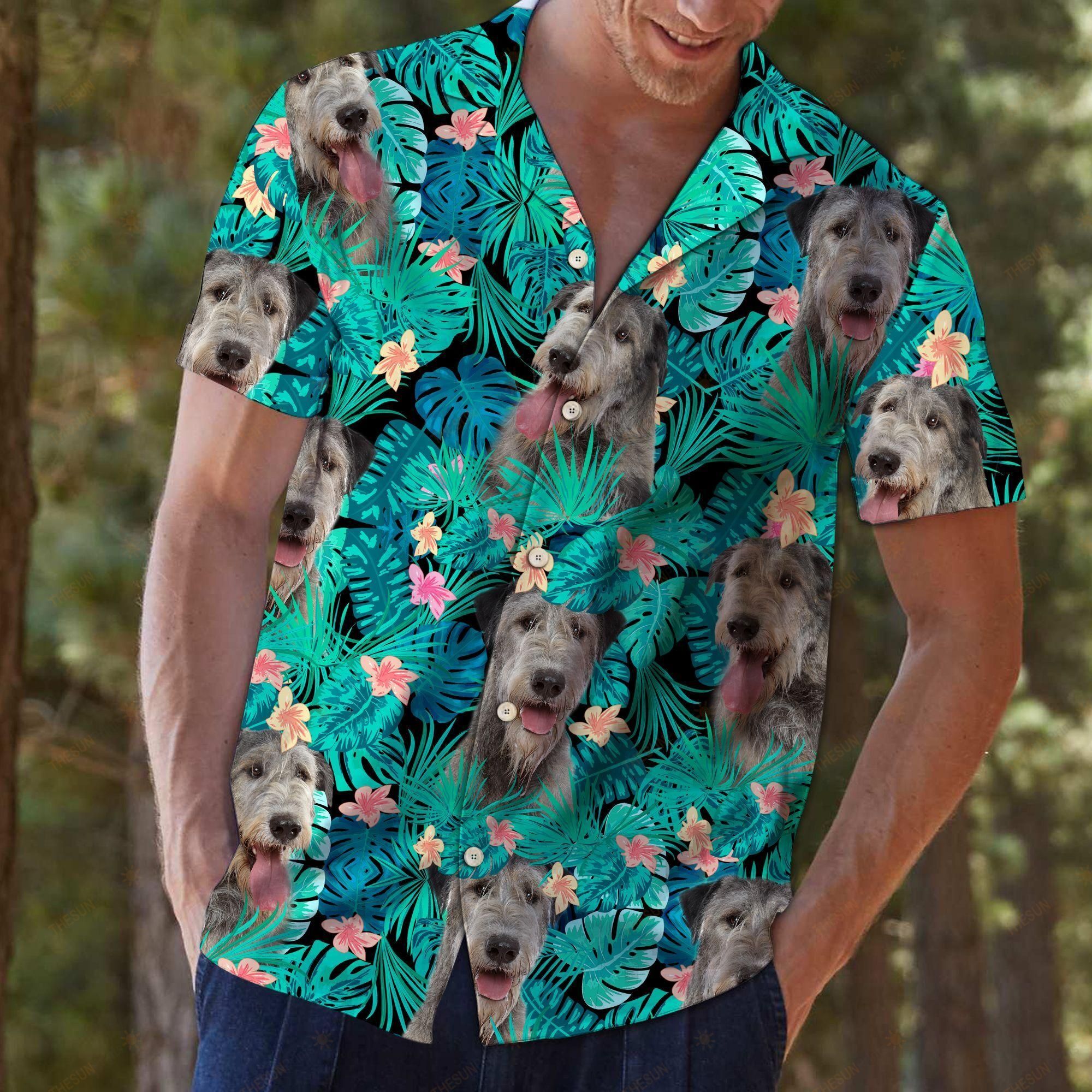 Irish Wolfhound Tropical Hawaiian Shirt Ha37460