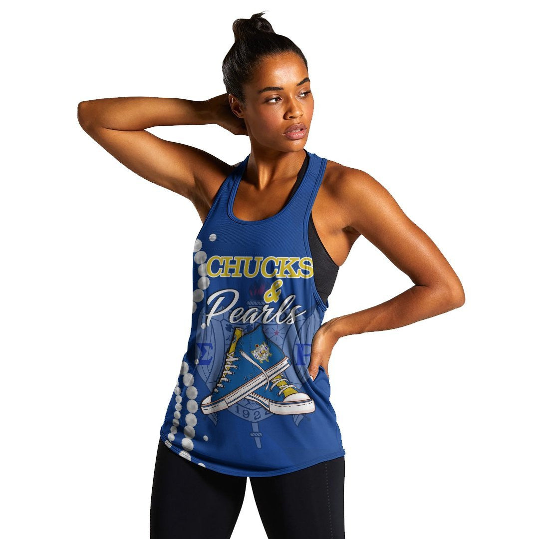 Sorority Tank Top – Sigma Gamma Rho K.H Pearls Racerback Tank