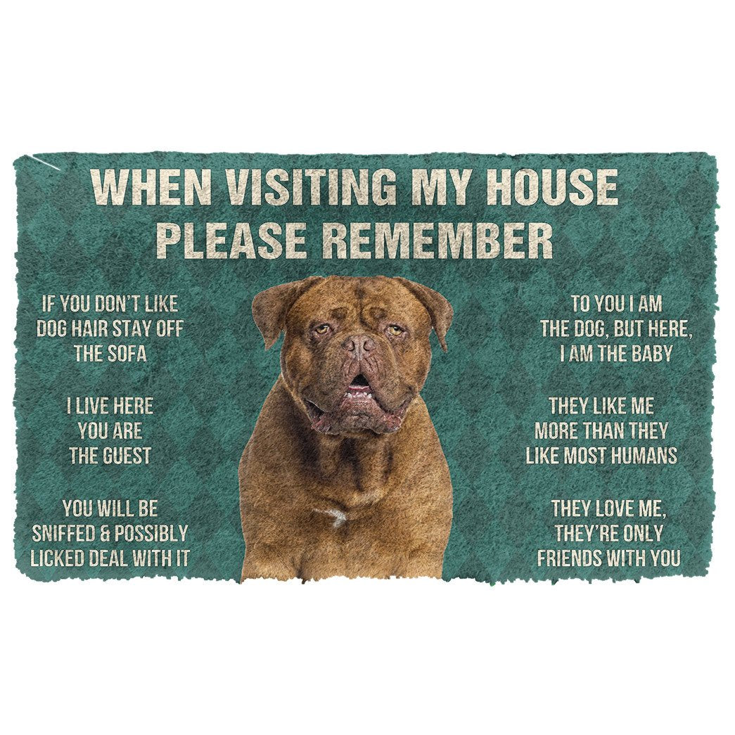 Gearhumans 3D Please Remember Dogue De Bordeaux Dogs House Rules Doormat