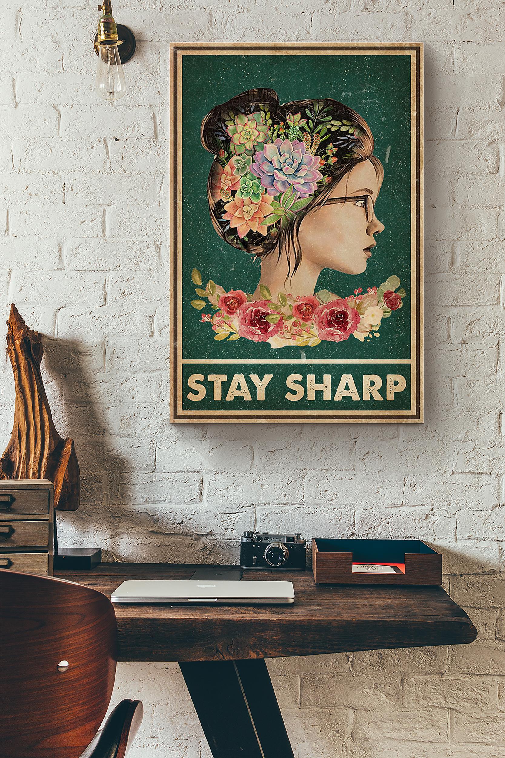 Flowers Mind Stay Sharp Poster Wrapped Canvas