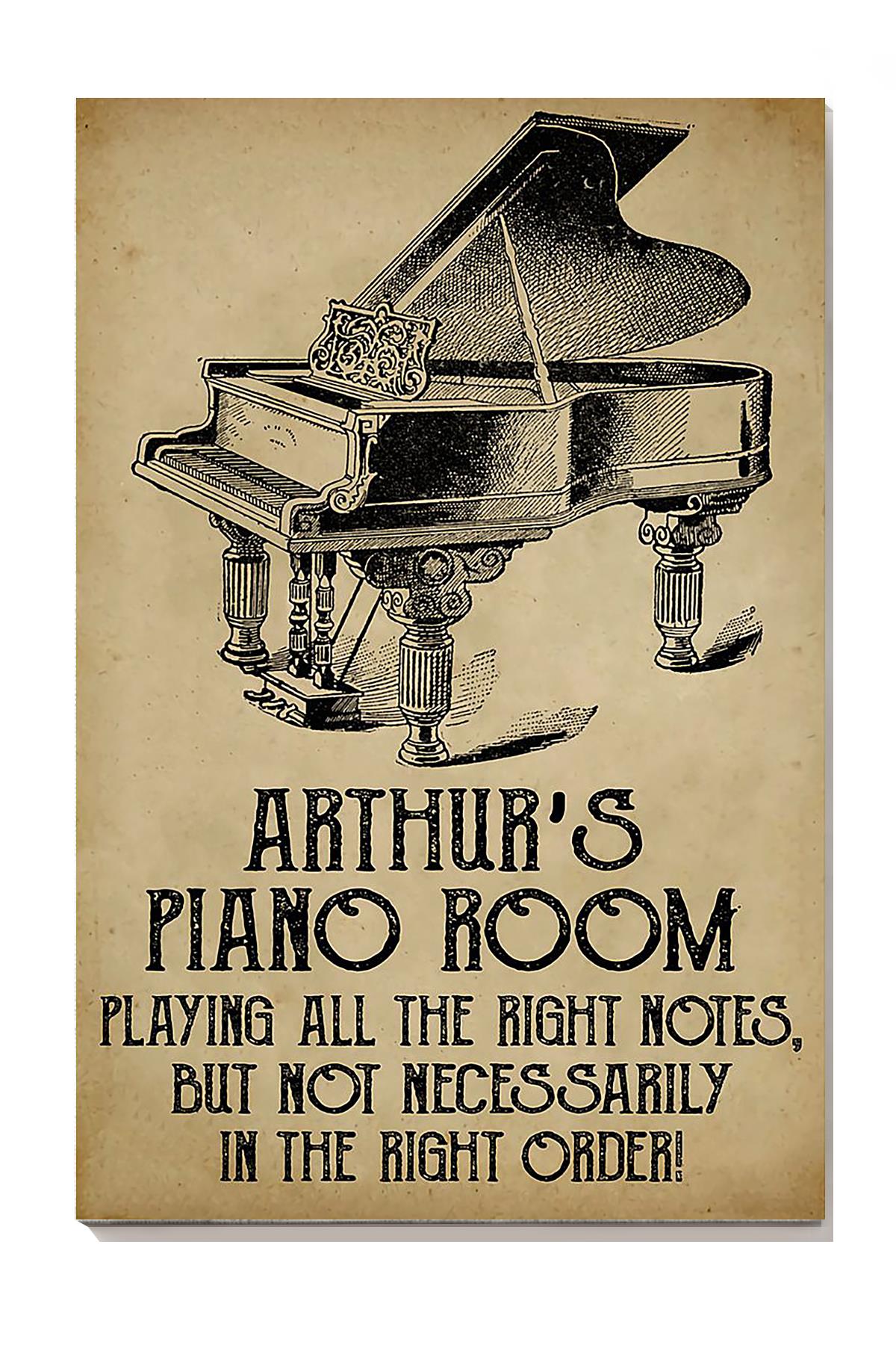 Arthurs Piano Room Piano Wall Art For Pianist Music Theatre Home Decor Wrapped Canvas