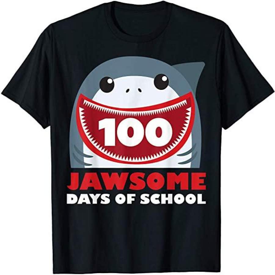 100 Days Of School Shirt Jawsome Shark 100 Days Of School Shirt Teacher Boy Girl Gift Custom T Shirts Add Name Black Kids Toddler Adult Size S To 5Xl