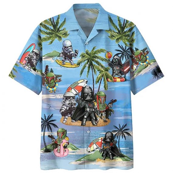 Darth Vader Boba Fett Stormtrooper Summer Time Style Hawaii Graphic Hawaii Casual Shirt Ha91342