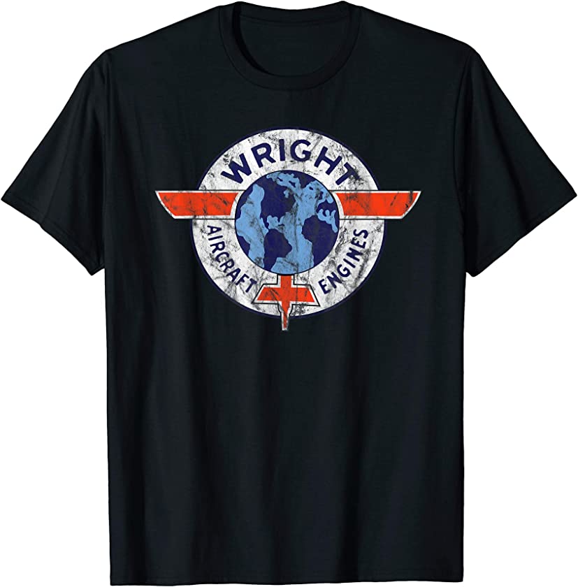 Wright Aircraft Engines Vintage Retro Aviation T-Shirt