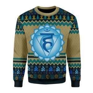 Throat Chakra Ugly Christmas Sweater | For Men & Women | Adult | Us5939