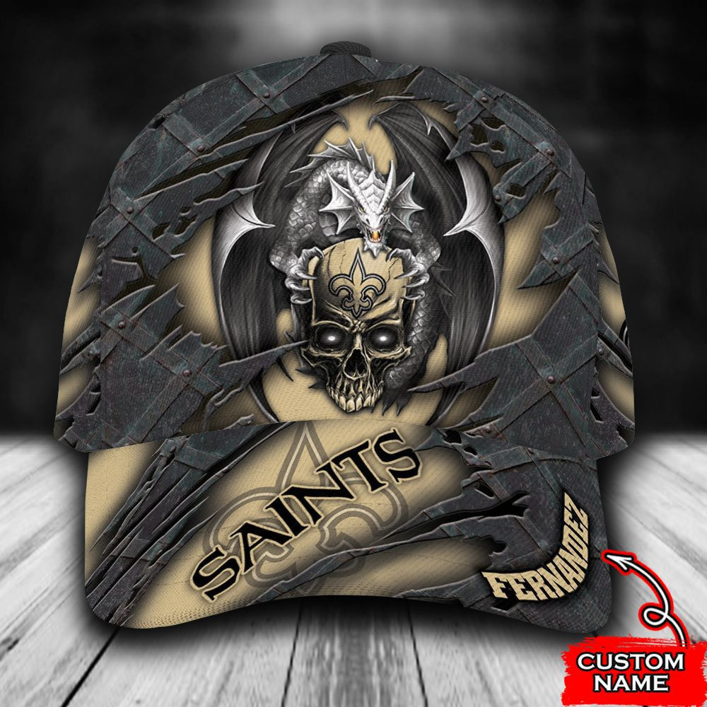 Personalized New Orleans Saints Dragon Skull All Over Print 3D Baseball Cap