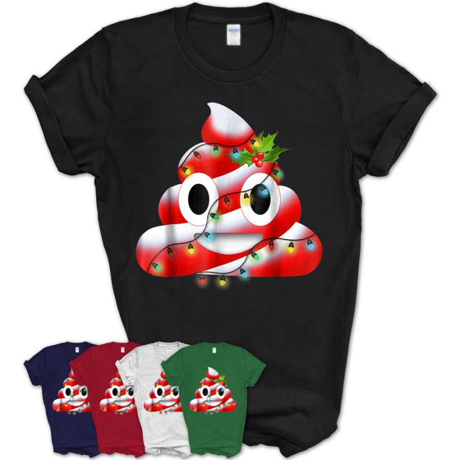 Poop Emoji Candy Christmas Light Holiday T-Shirt