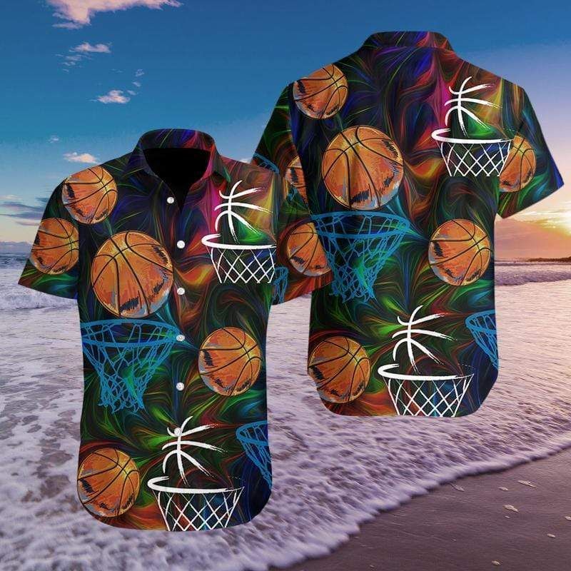 High Quality Basketball Colorful Light Hawaii Aloha Shirts Ha9702