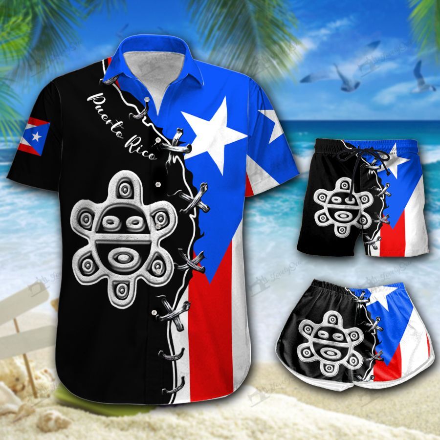 Bluesol Taino Puerto Rico Hawaiian Shirt Shorts Ha35486