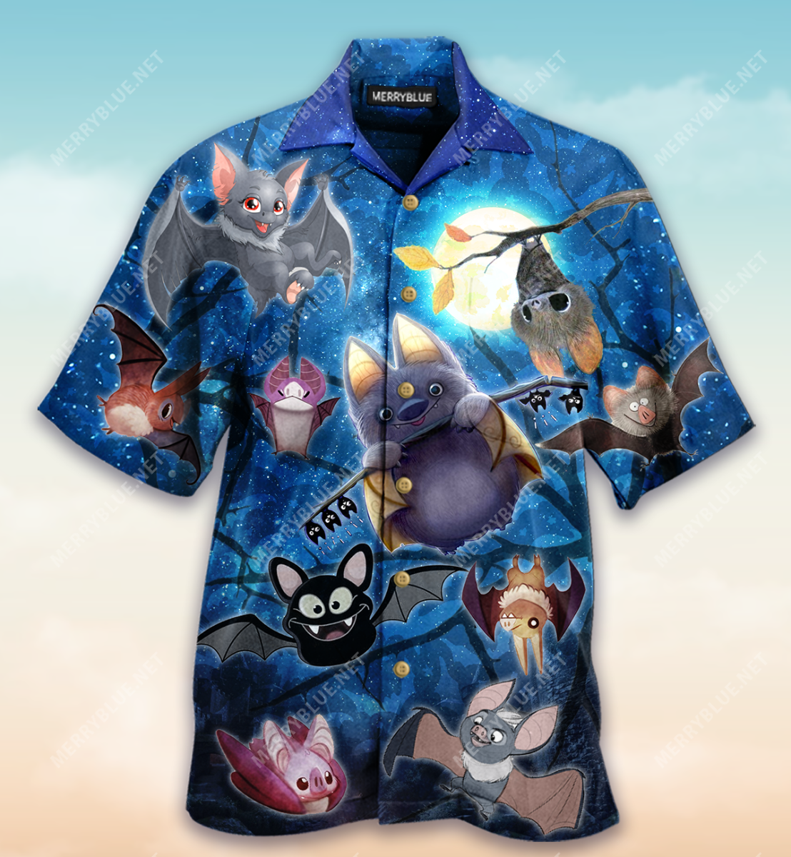 Cute Bats Of The Night Unisex Hawaii Shirt Ha575