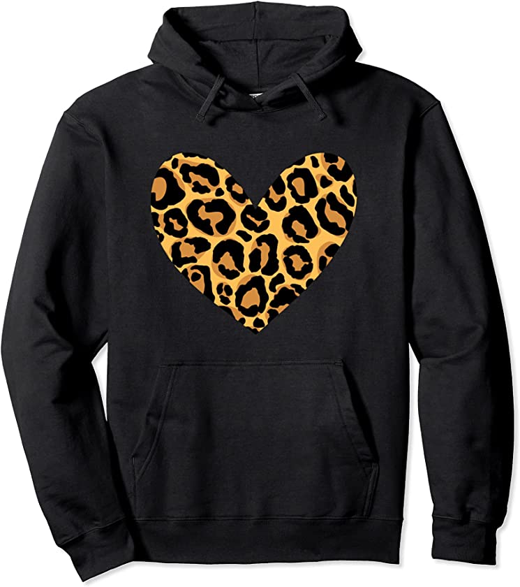 Cheetah / Leopard Print / Pattern Heart for a Cat Lover Pullover Hoodie